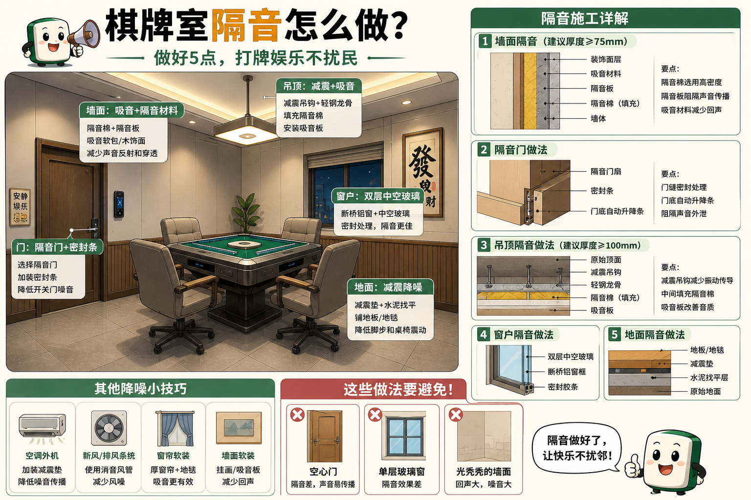 棋牌室隔音怎么做?