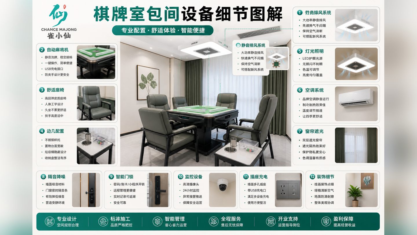自助棋牌室设备投入,钱主要花在三处